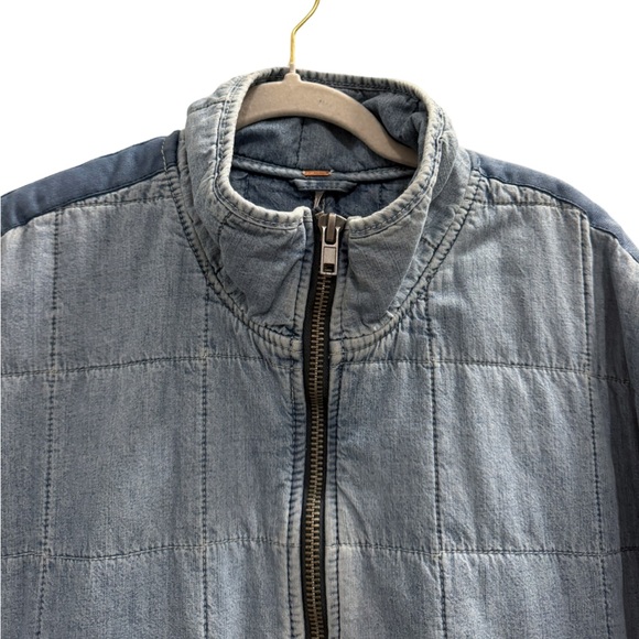 FREE PEOPLE Dolman Quilted Denim Jacket Size Medium - Picture 5 of 15